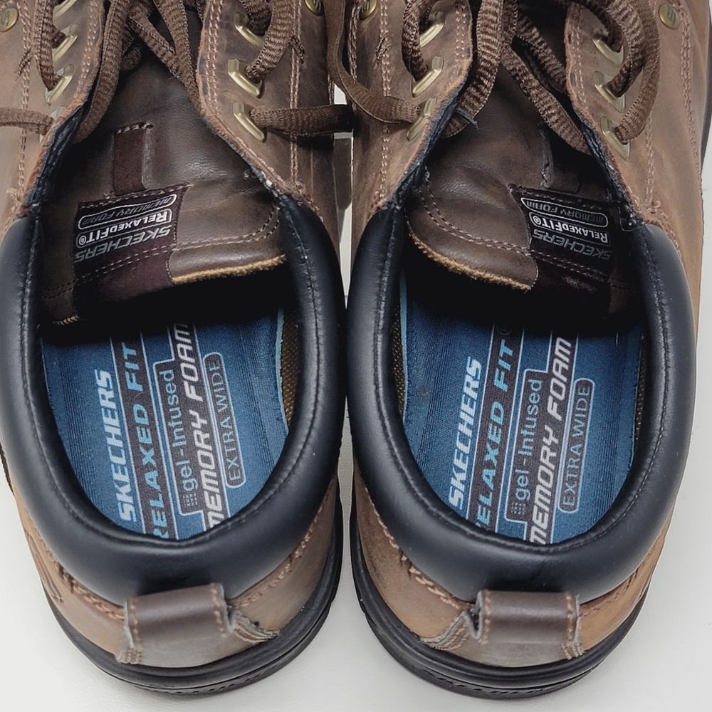 Skechers Men's Segment Rilar Brown Leather Shoes Relaxed 64260EW Size 10.5 W - Picture 9 of 10
